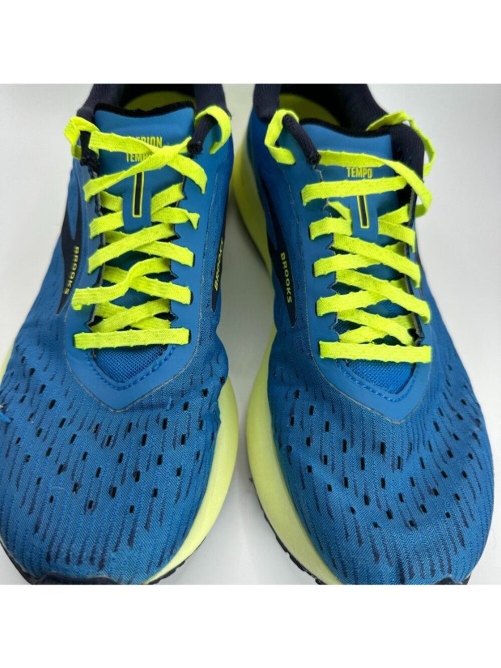 Brooks Hyperion Tempo Shoes Mens Size 9.5 Blue Yellow Running Cushioned - Picture 4 of 13